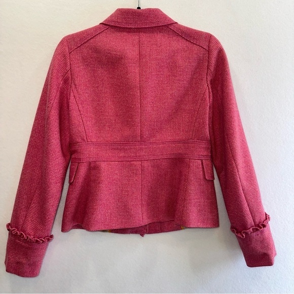 J CREW x ROBERT NOBLE Scotland Wool Equestrian Blazer Sport Coat Fuchsia Size 6 - Picture 2 of 8